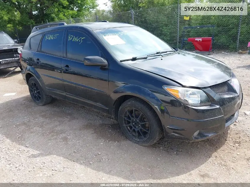 2004 Pontiac Vibe VIN: 5Y2SM628X4Z426816 Lot: 42701655