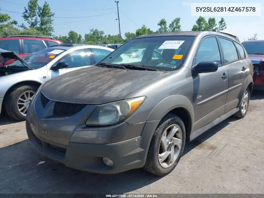 2004 Pontiac Vibe VIN: 5Y2SL62814Z467578 Lot: 42717558