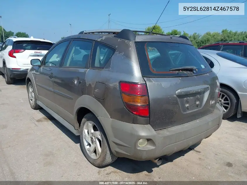 2004 Pontiac Vibe VIN: 5Y2SL62814Z467578 Lot: 42717558