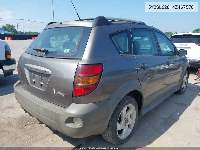 2004 Pontiac Vibe VIN: 5Y2SL62814Z467578 Lot: 42717558