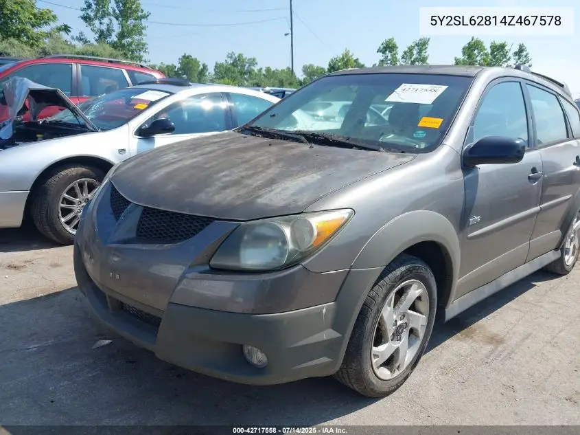 2004 Pontiac Vibe VIN: 5Y2SL62814Z467578 Lot: 42717558