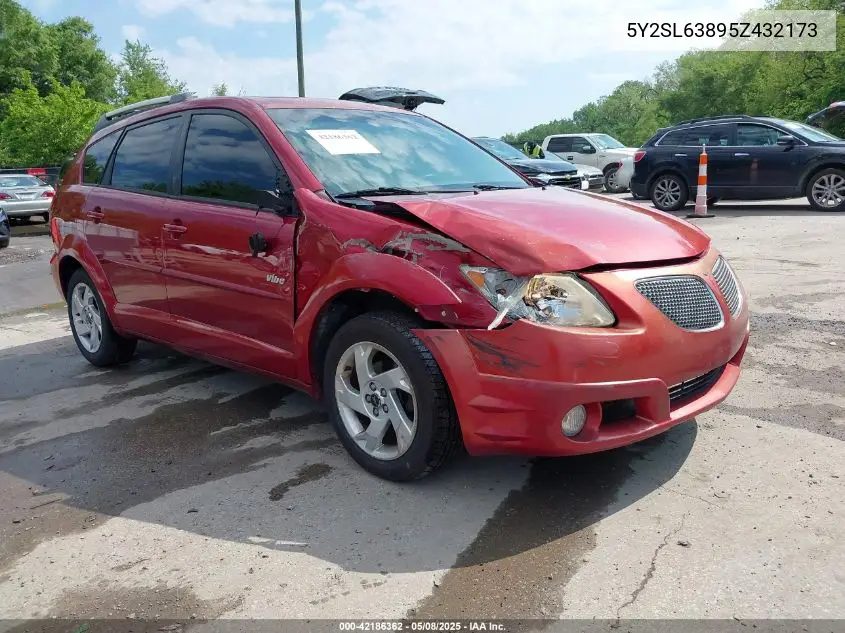 2005 Pontiac Vibe VIN: 5Y2SL63895Z432173 Lot: 42186362