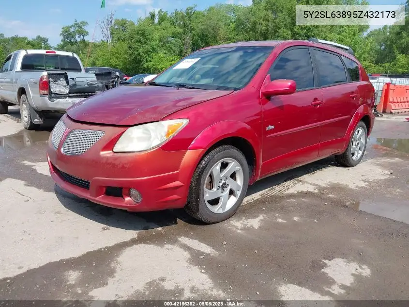 2005 Pontiac Vibe VIN: 5Y2SL63895Z432173 Lot: 42186362