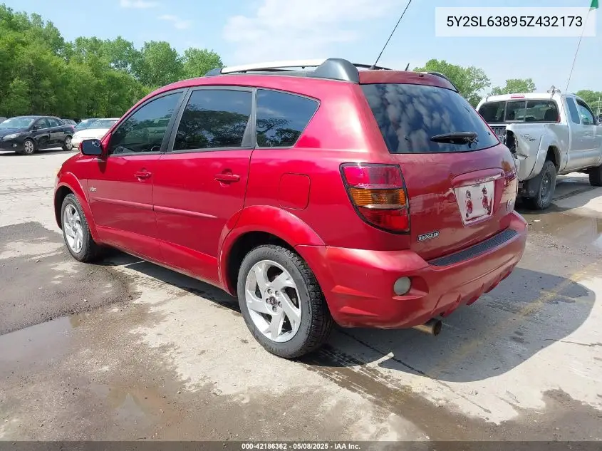 2005 Pontiac Vibe VIN: 5Y2SL63895Z432173 Lot: 42186362