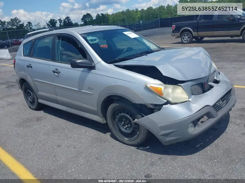 2005 Pontiac Vibe VIN: 5Y2SL63855Z452114 Lot: 42254887