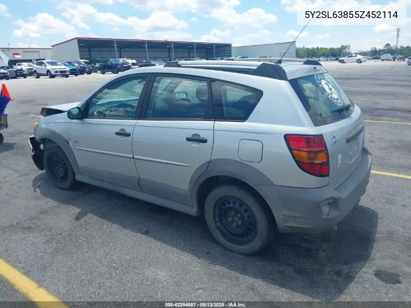 2005 Pontiac Vibe VIN: 5Y2SL63855Z452114 Lot: 42254887