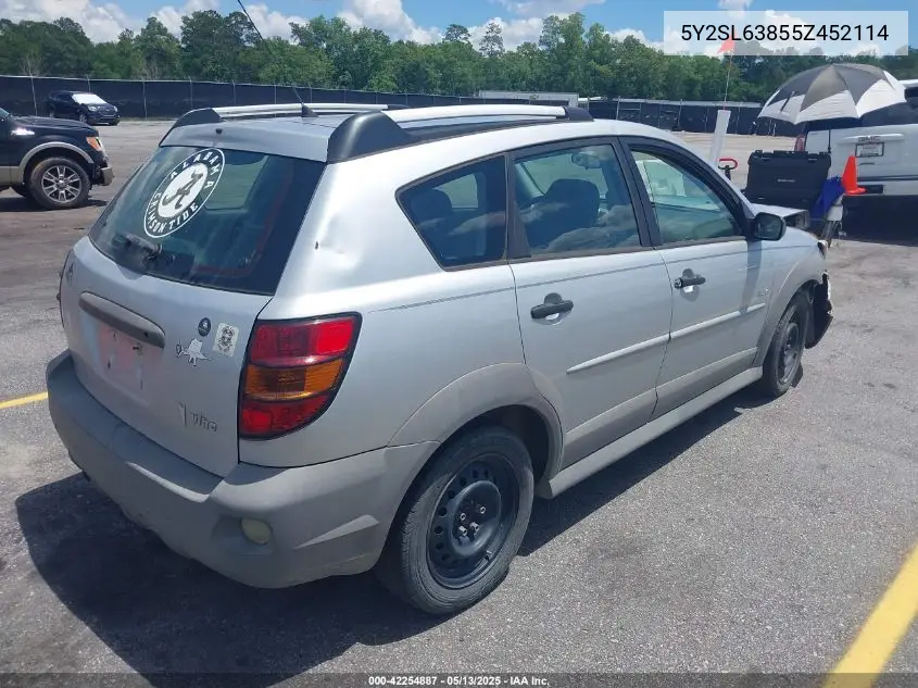 2005 Pontiac Vibe VIN: 5Y2SL63855Z452114 Lot: 42254887