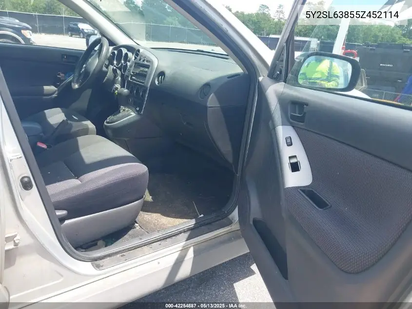 2005 Pontiac Vibe VIN: 5Y2SL63855Z452114 Lot: 42254887