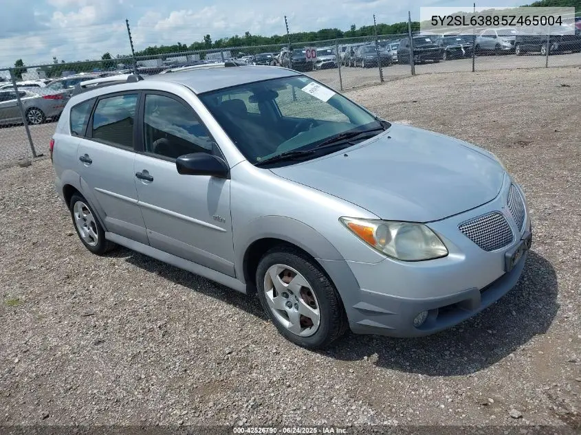 2005 Pontiac Vibe VIN: 5Y2SL63885Z465004 Lot: 42526790