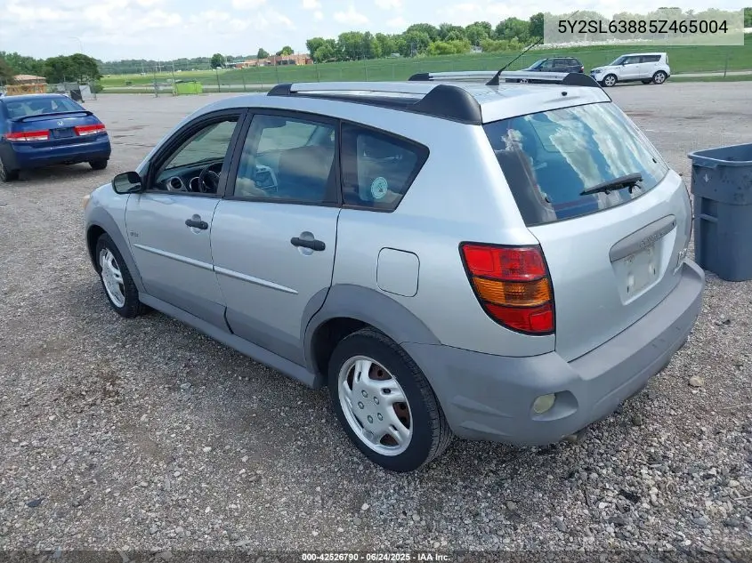 2005 Pontiac Vibe VIN: 5Y2SL63885Z465004 Lot: 42526790