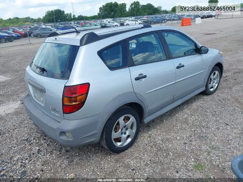 2005 Pontiac Vibe VIN: 5Y2SL63885Z465004 Lot: 42526790