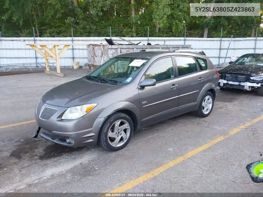 2005 Pontiac Vibe VIN: 5Y2SL63805Z423863 Lot: 42565137