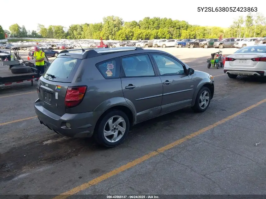 2005 Pontiac Vibe VIN: 5Y2SL63805Z423863 Lot: 42565137