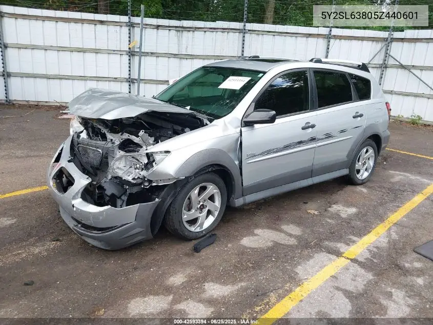 2005 Pontiac Vibe VIN: 5Y2SL63805Z440601 Lot: 42593394