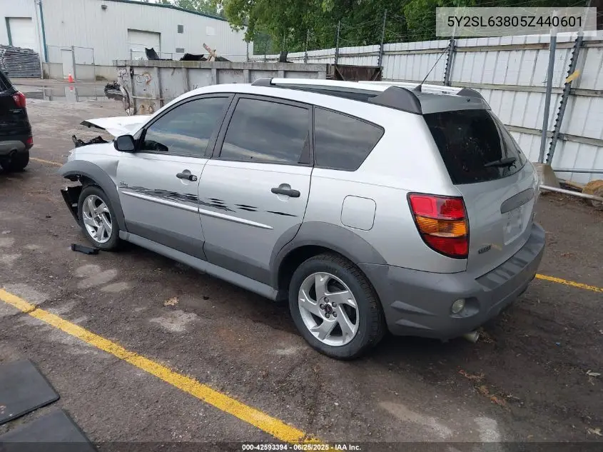 2005 Pontiac Vibe VIN: 5Y2SL63805Z440601 Lot: 42593394