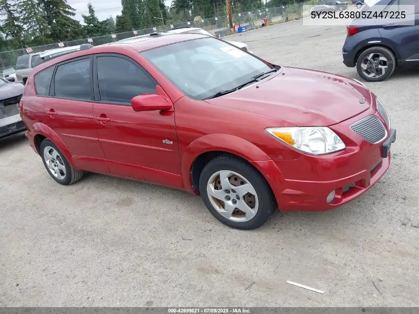 2005 Pontiac Vibe VIN: 5Y2SL63805Z447225 Lot: 42699821