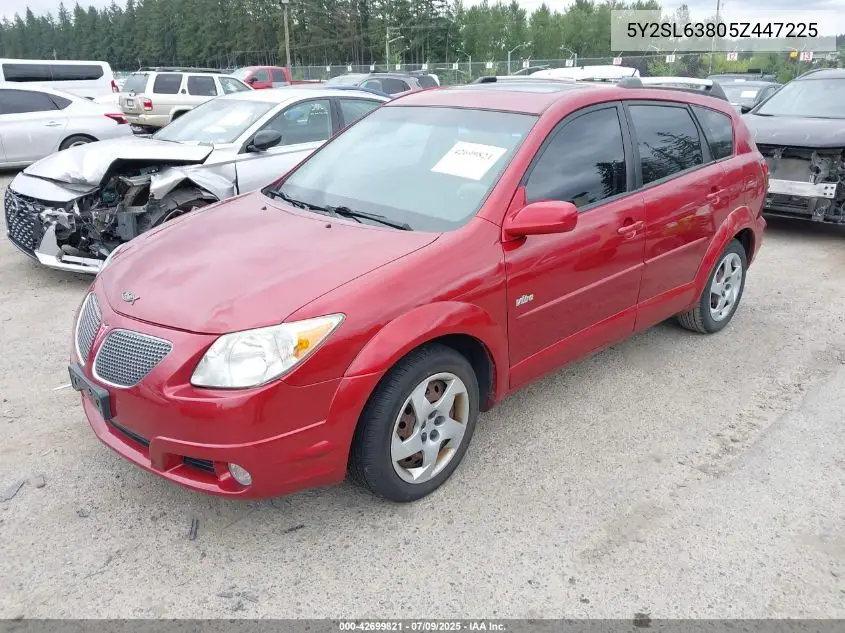 2005 Pontiac Vibe VIN: 5Y2SL63805Z447225 Lot: 42699821