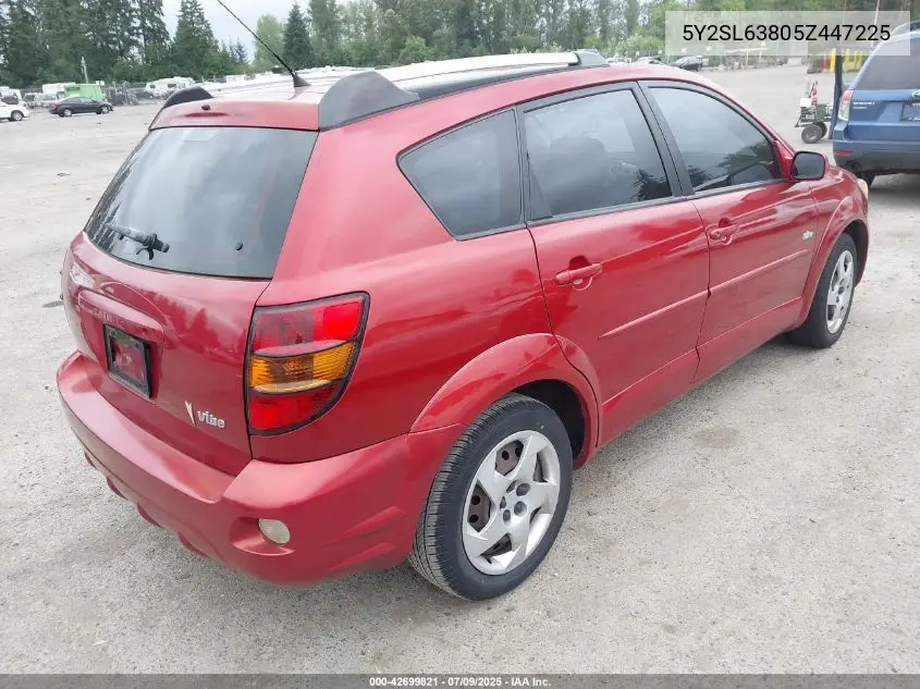 2005 Pontiac Vibe VIN: 5Y2SL63805Z447225 Lot: 42699821