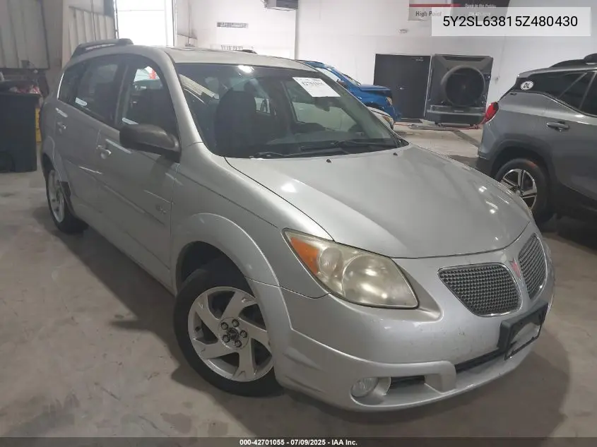 2005 Pontiac Vibe VIN: 5Y2SL63815Z480430 Lot: 42701055