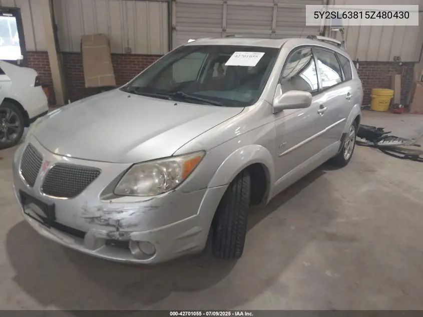 2005 Pontiac Vibe VIN: 5Y2SL63815Z480430 Lot: 42701055