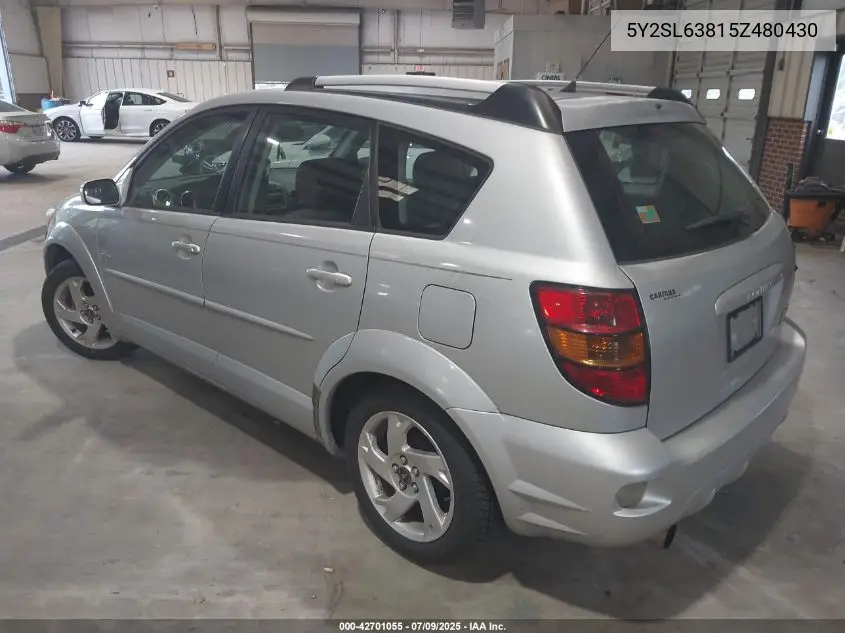 2005 Pontiac Vibe VIN: 5Y2SL63815Z480430 Lot: 42701055