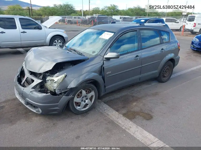 2005 Pontiac Vibe VIN: 5Y2SL63805Z429484 Lot: 42726715