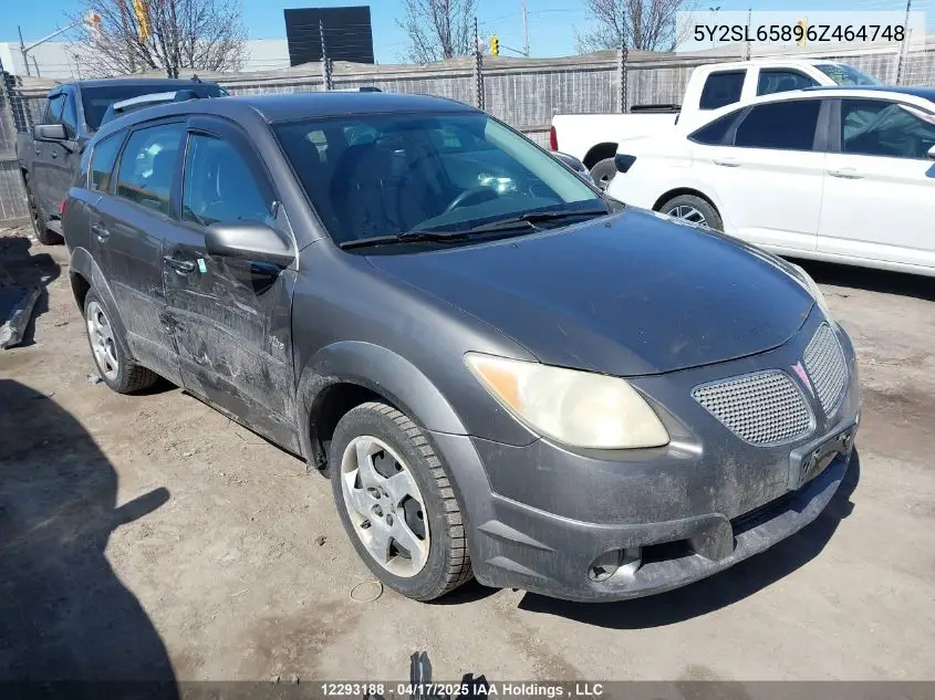 2006 Pontiac Vibe VIN: 5Y2SL65896Z464748 Lot: 12293188