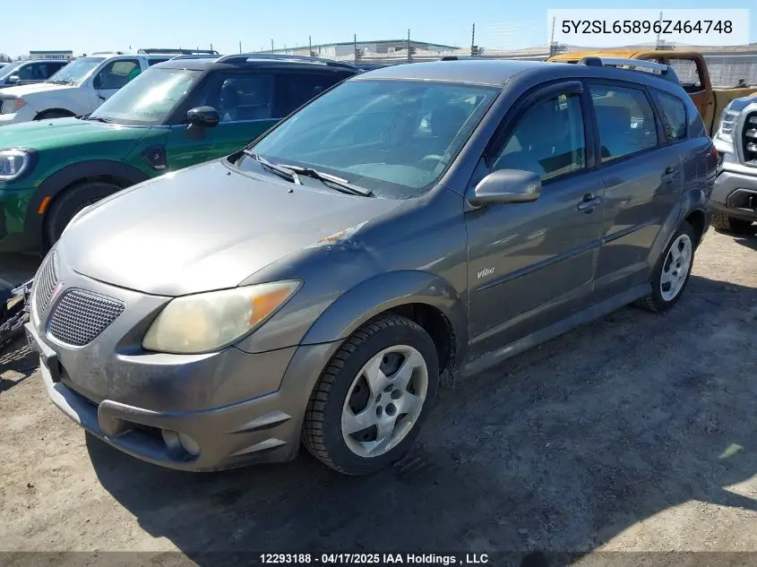 2006 Pontiac Vibe VIN: 5Y2SL65896Z464748 Lot: 12293188