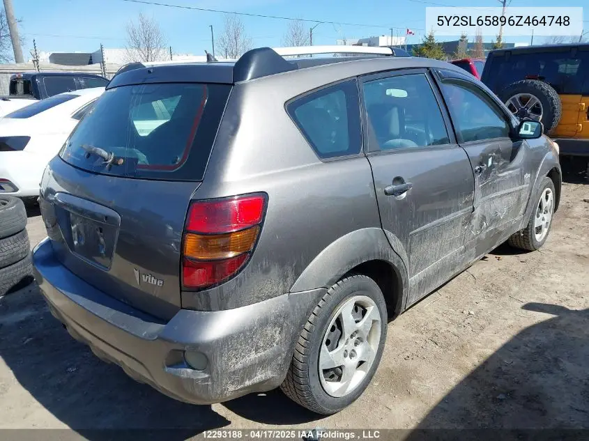 2006 Pontiac Vibe VIN: 5Y2SL65896Z464748 Lot: 12293188