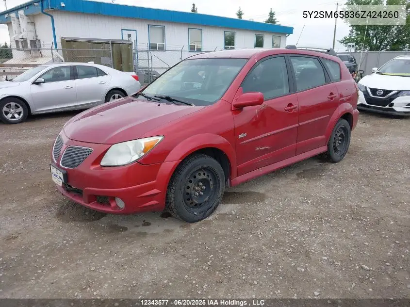 2006 Pontiac Vibe VIN: 5Y2SM65836Z424260 Lot: 12343577