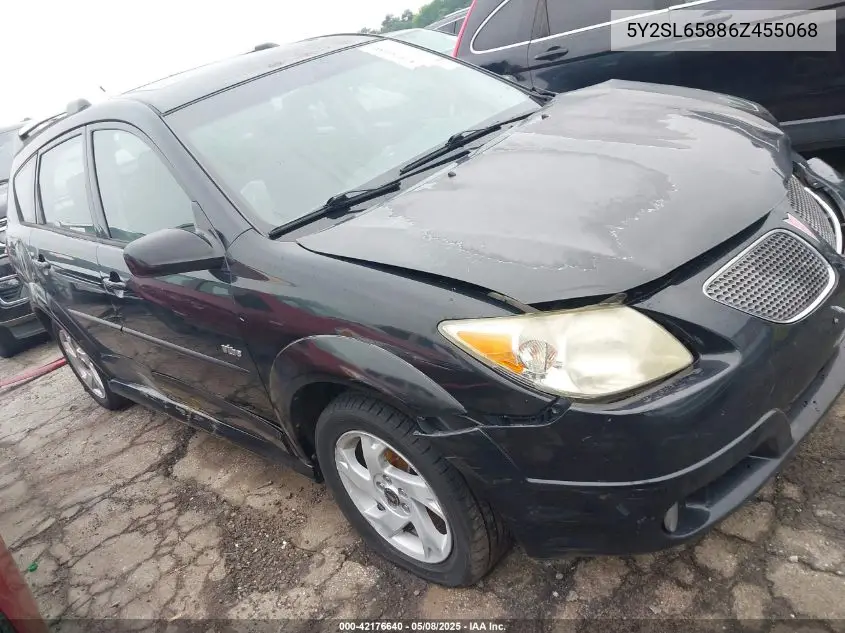 2006 Pontiac Vibe VIN: 5Y2SL65886Z455068 Lot: 42176640