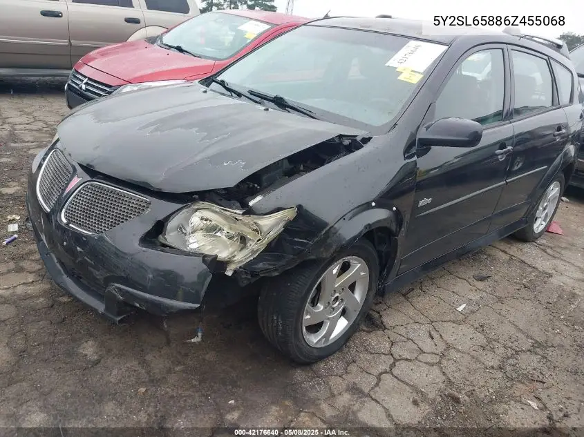 2006 Pontiac Vibe VIN: 5Y2SL65886Z455068 Lot: 42176640