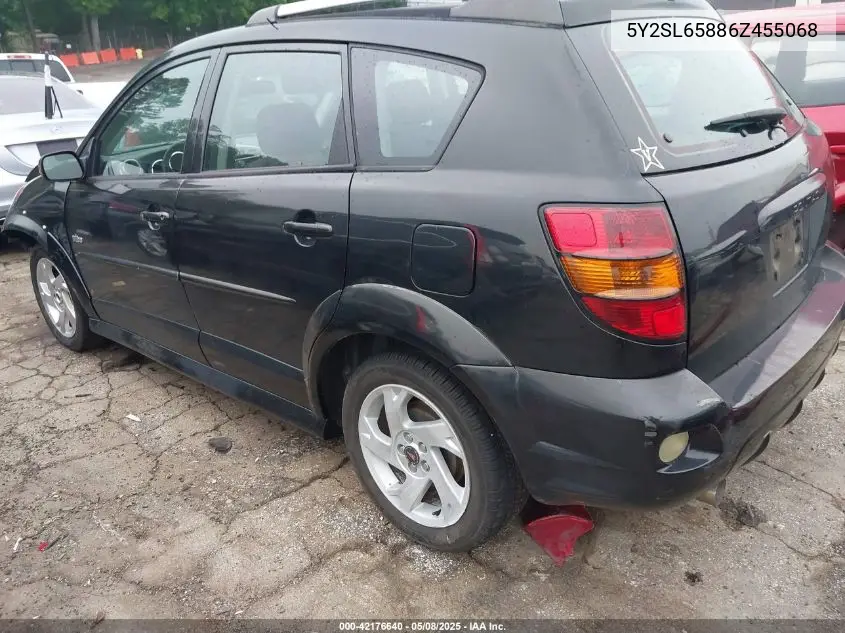 2006 Pontiac Vibe VIN: 5Y2SL65886Z455068 Lot: 42176640
