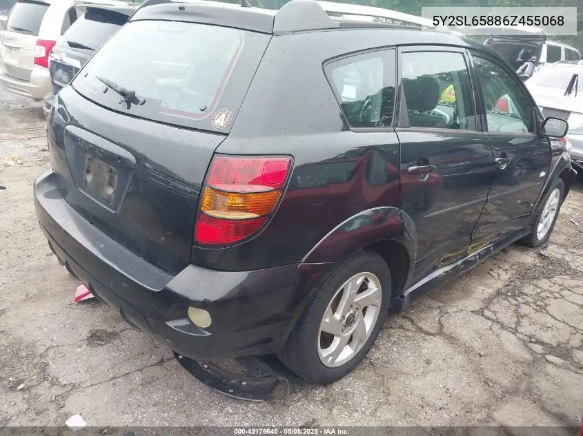 2006 Pontiac Vibe VIN: 5Y2SL65886Z455068 Lot: 42176640