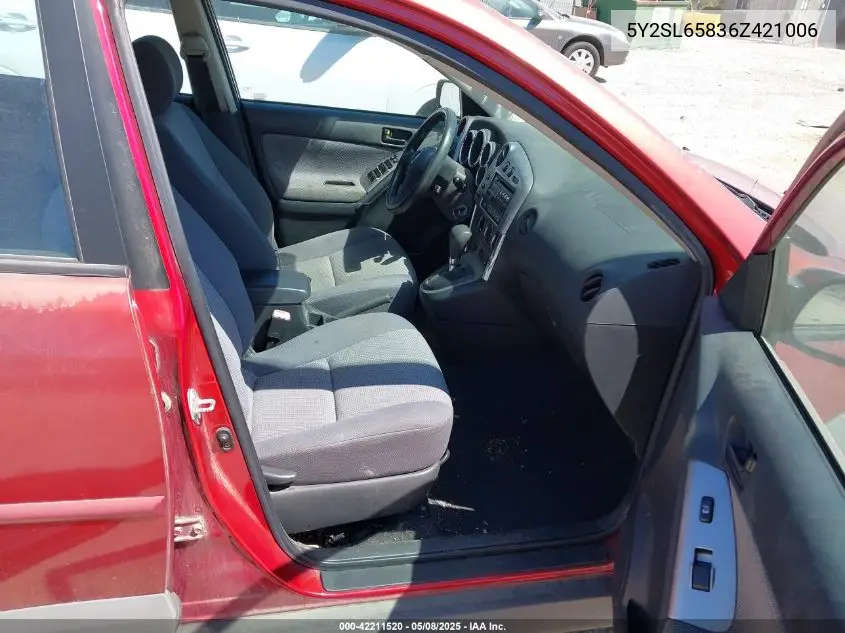 2006 Pontiac Vibe VIN: 5Y2SL65836Z421006 Lot: 42211520