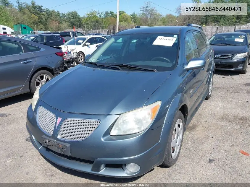 2006 Pontiac Vibe VIN: 5Y2SL65846Z440471 Lot: 42238105