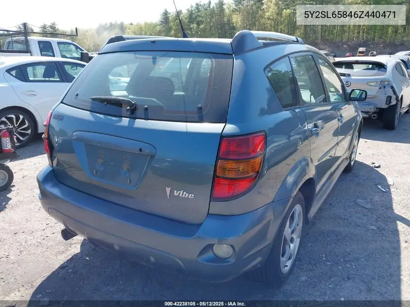2006 Pontiac Vibe VIN: 5Y2SL65846Z440471 Lot: 42238105