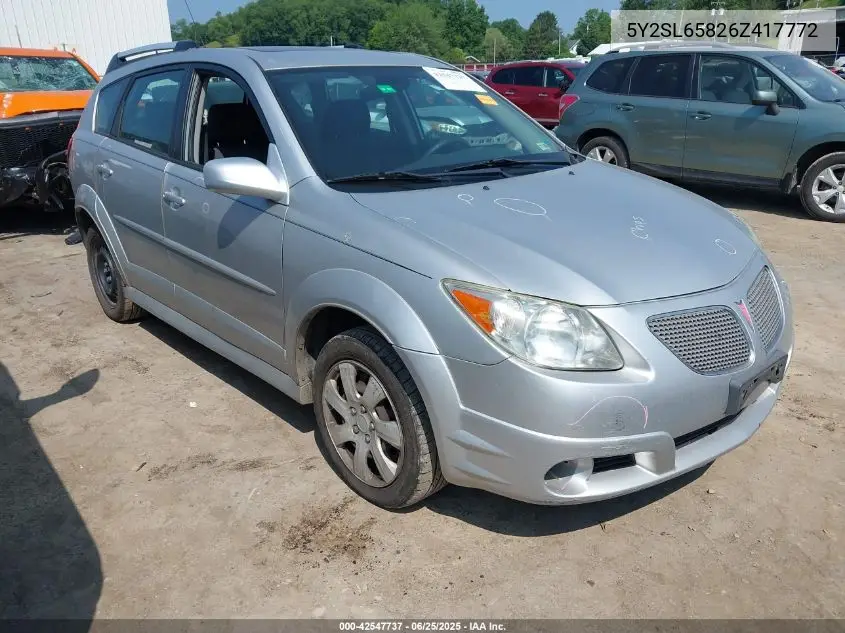 2006 Pontiac Vibe VIN: 5Y2SL65826Z417772 Lot: 42547737