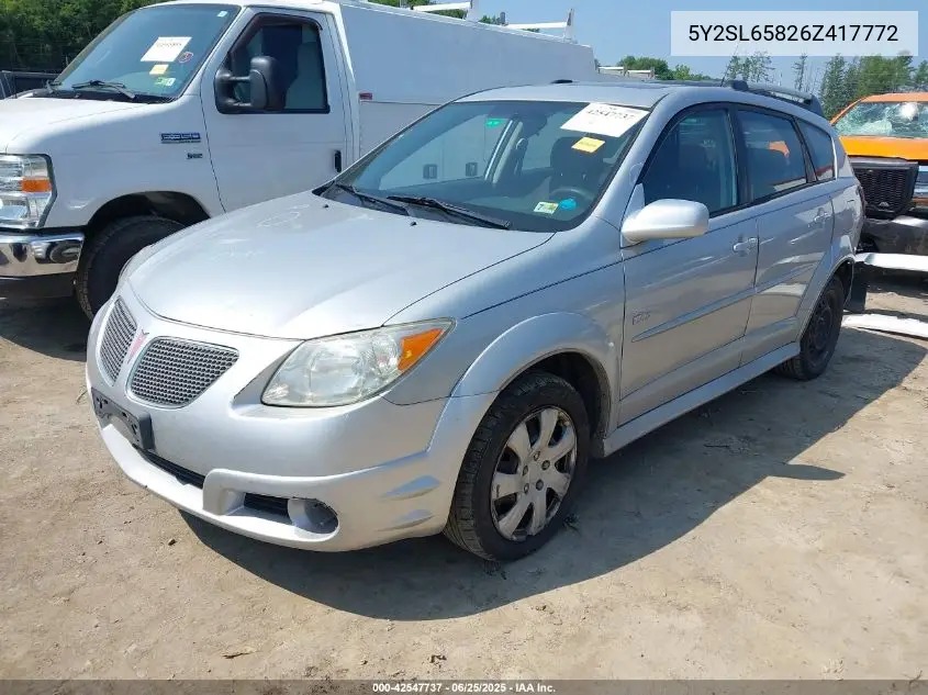 2006 Pontiac Vibe VIN: 5Y2SL65826Z417772 Lot: 42547737