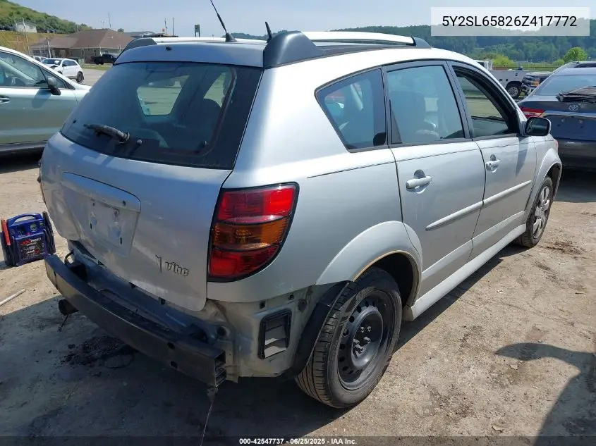 2006 Pontiac Vibe VIN: 5Y2SL65826Z417772 Lot: 42547737