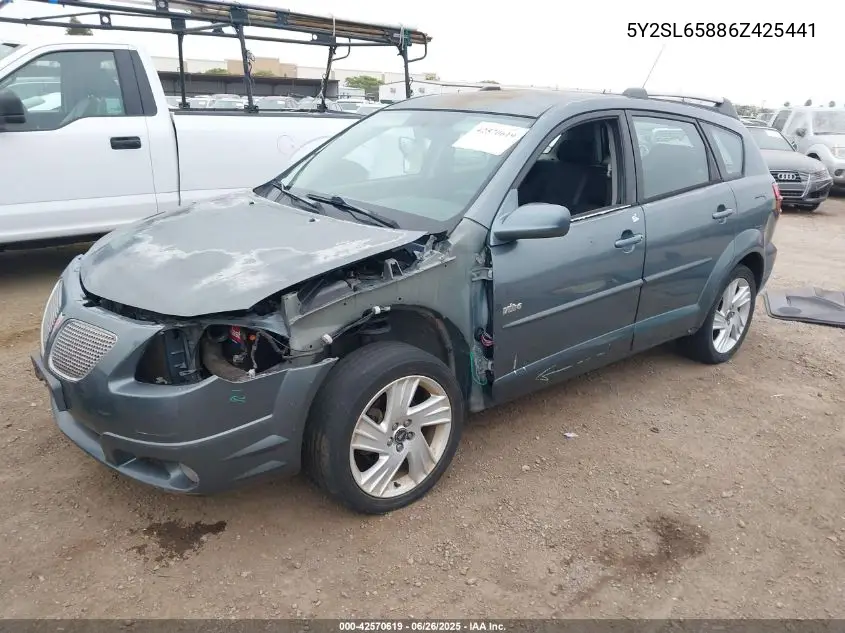2006 Pontiac Vibe VIN: 5Y2SL65886Z425441 Lot: 42570619