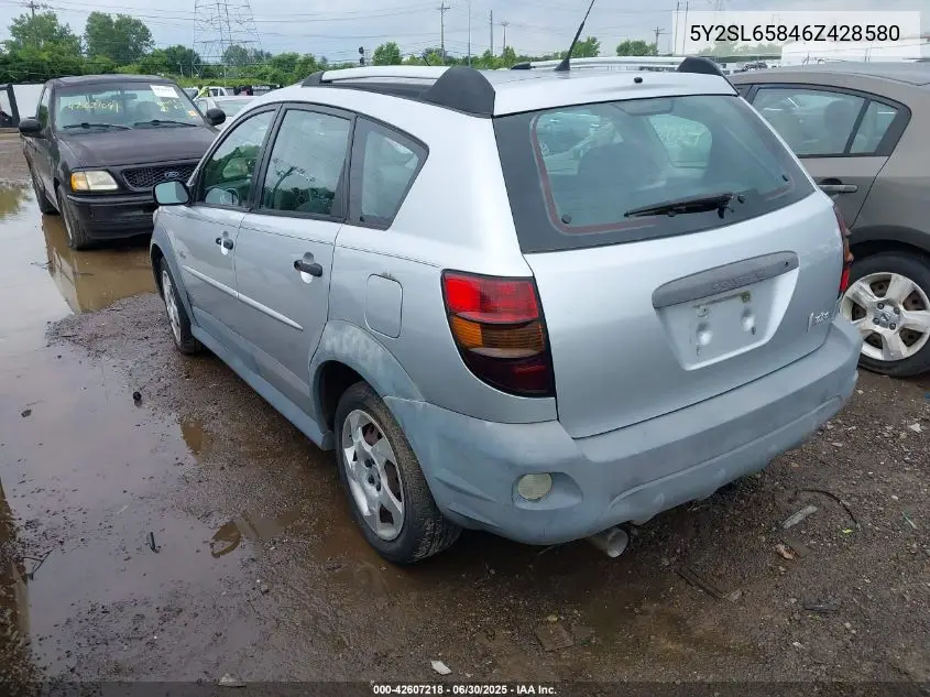 2006 Pontiac Vibe VIN: 5Y2SL65846Z428580 Lot: 42607218