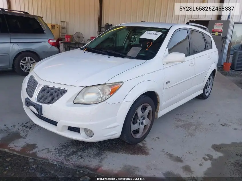 2006 Pontiac Vibe VIN: 5Y2SL65826Z458337 Lot: 42633201