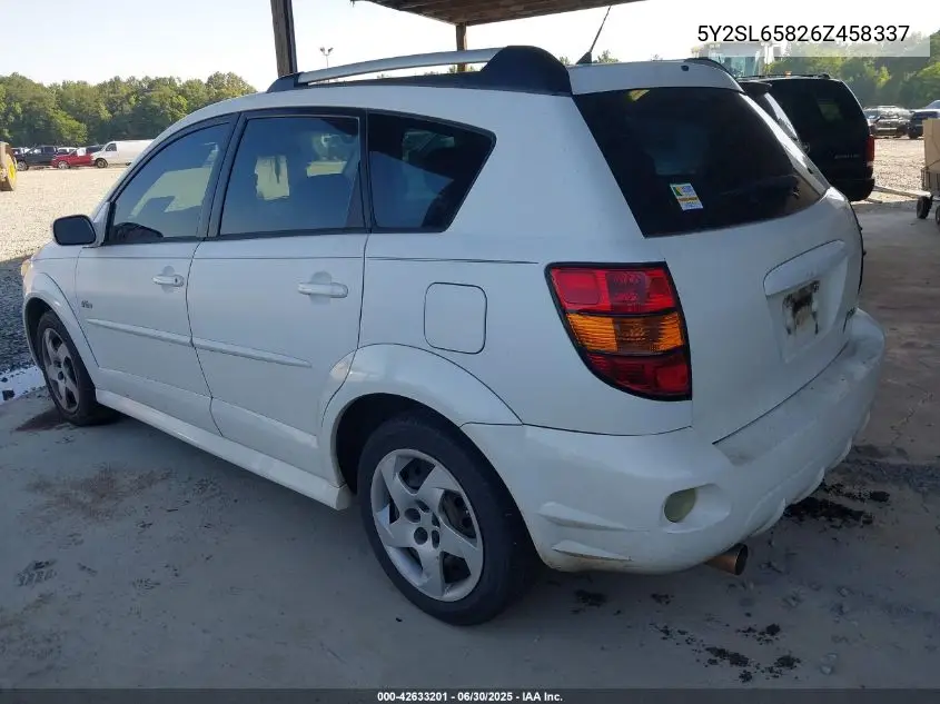 2006 Pontiac Vibe VIN: 5Y2SL65826Z458337 Lot: 42633201