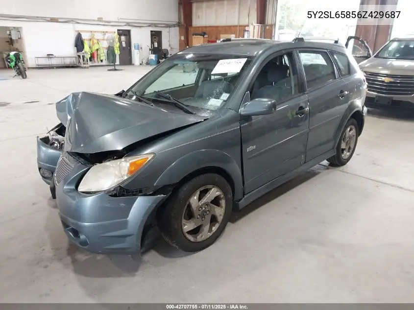 2006 Pontiac Vibe VIN: 5Y2SL65856Z429687 Lot: 42707755
