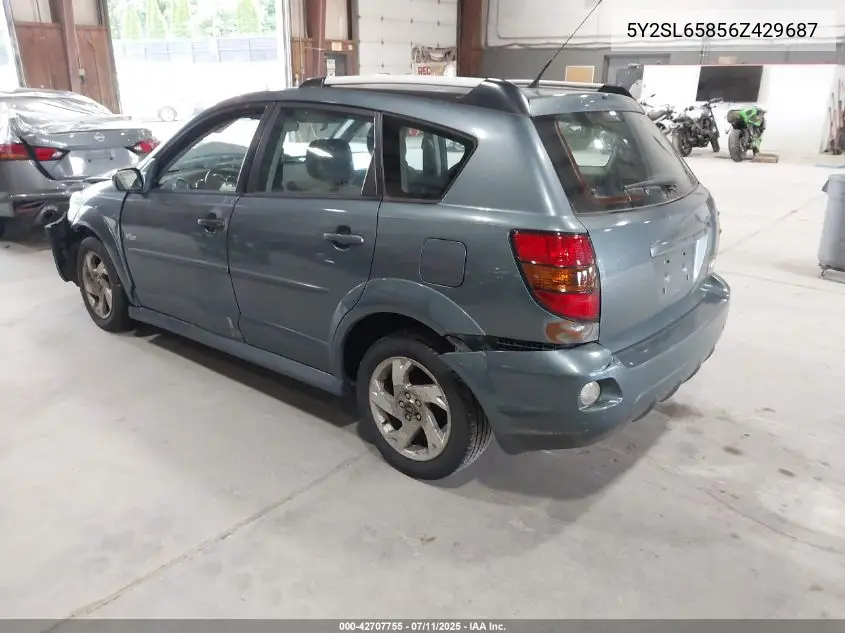 2006 Pontiac Vibe VIN: 5Y2SL65856Z429687 Lot: 42707755