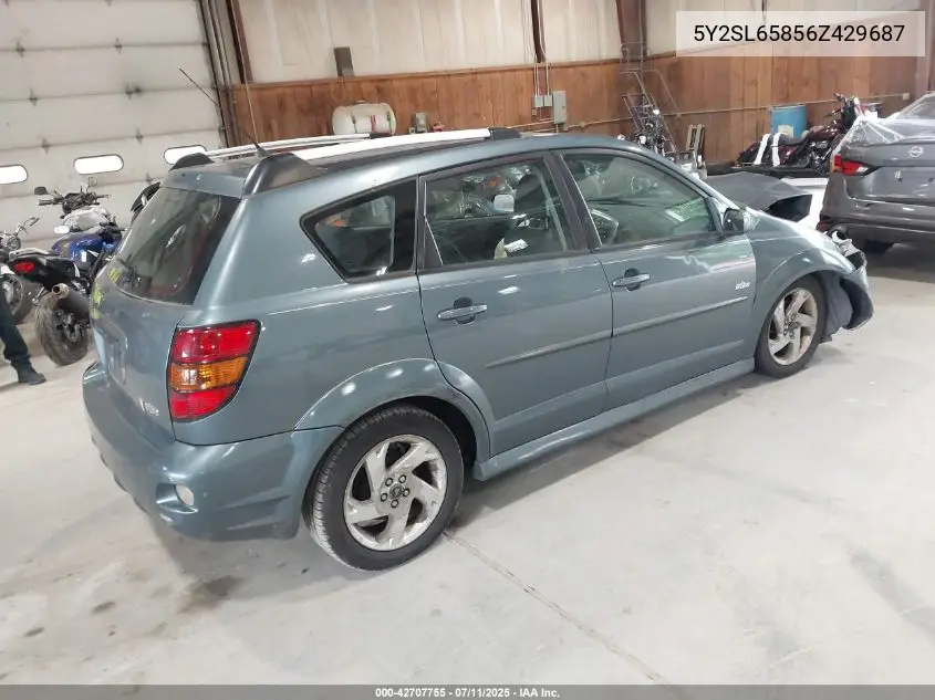 2006 Pontiac Vibe VIN: 5Y2SL65856Z429687 Lot: 42707755