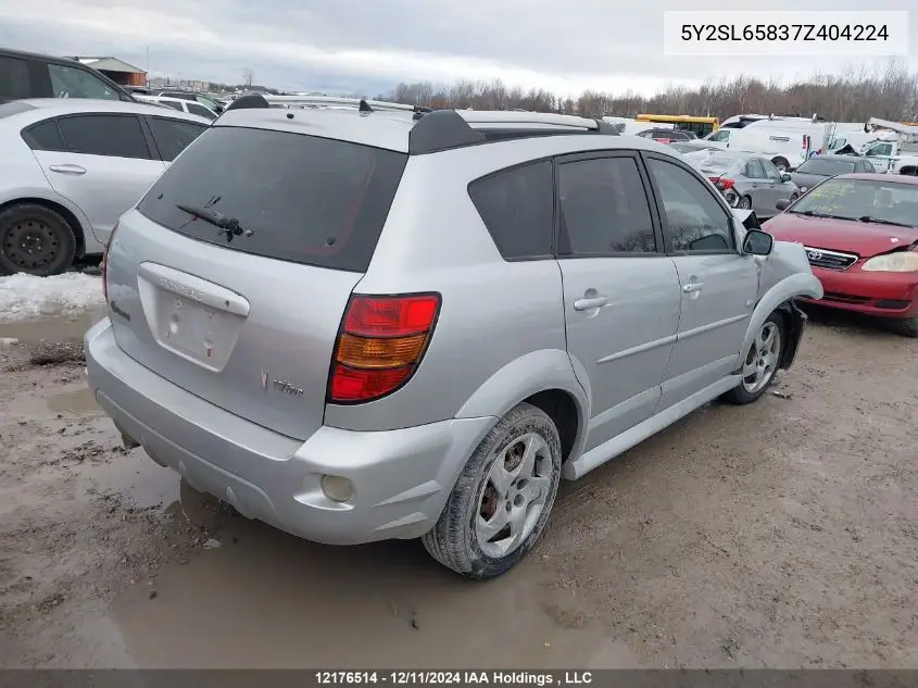 2007 Pontiac Vibe VIN: 5Y2SL65837Z404224 Lot: 12176514X
