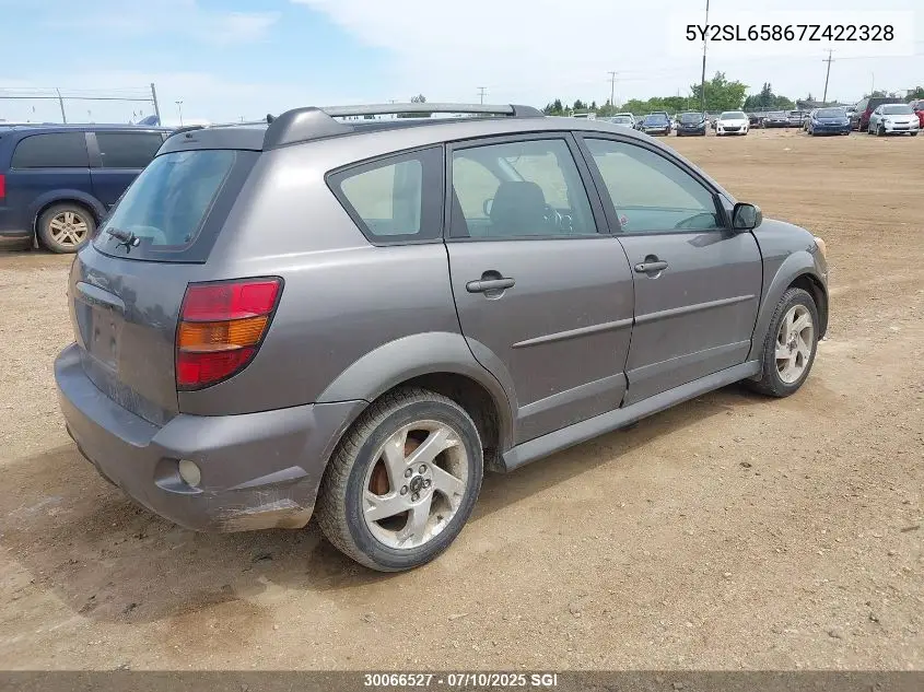 2007 Pontiac Vibe VIN: 5Y2SL65867Z422328 Lot: 30066527
