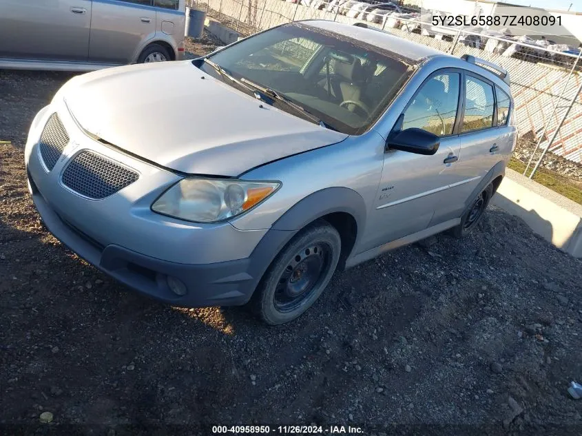 2007 Pontiac Vibe VIN: 5Y2SL65887Z408091 Lot: 40958950